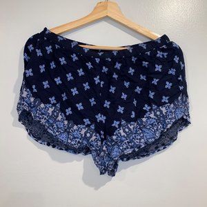 Abercrombie & Fitch Navy Blue Shorts Medium Womens Patterned Ladies Breathable